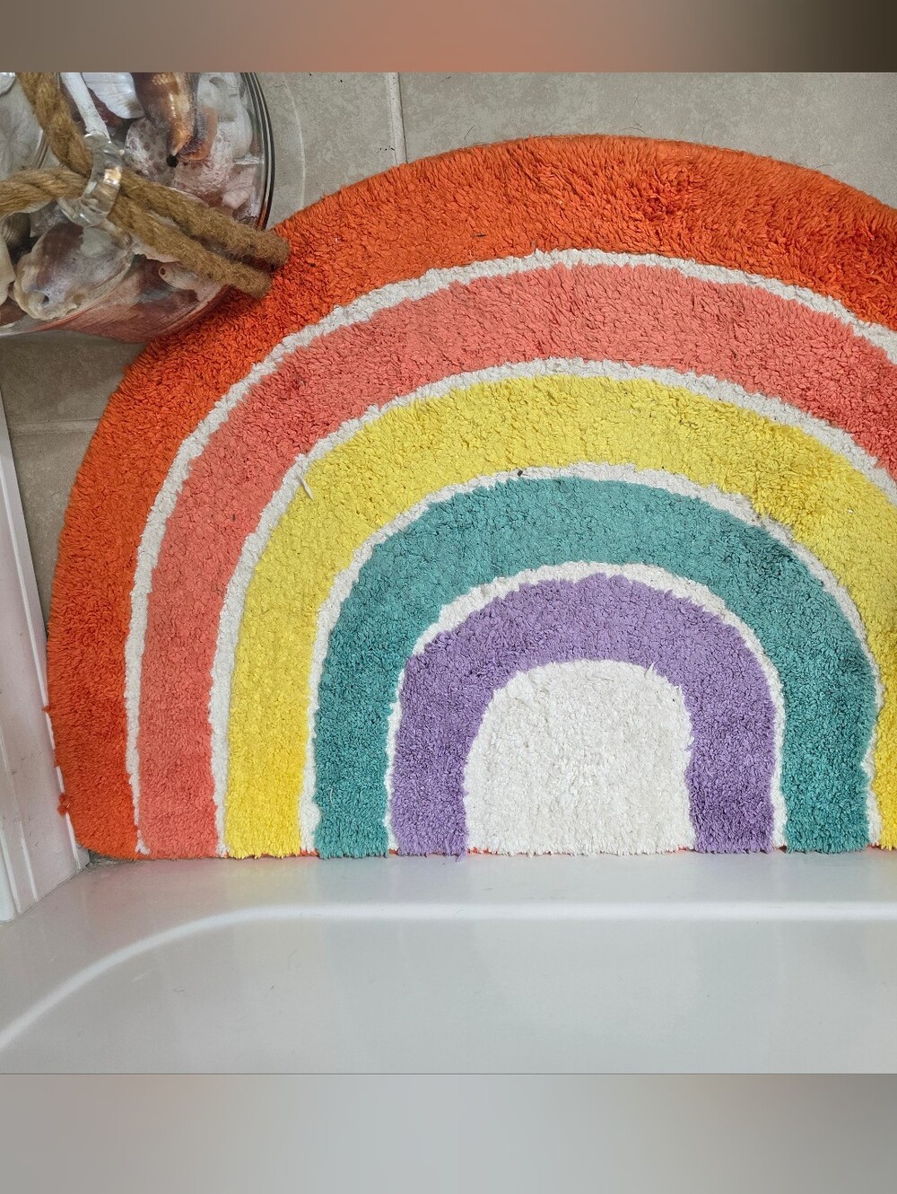 NWT Rainbow Bath Mat - Multicolor Soft Non-Slip Rug